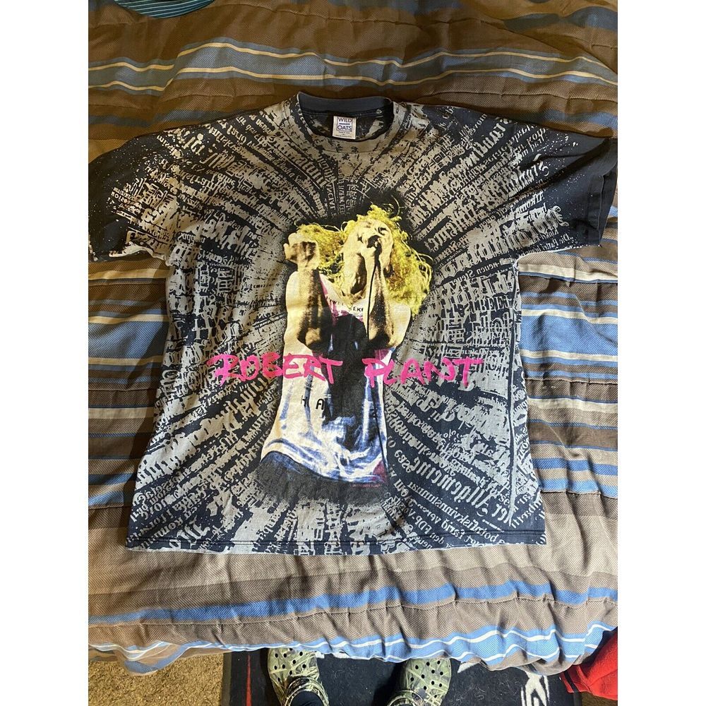 Vintage T Shirt Led Zeppelin Robert Plant AOP All Over Print Single‎ Stitched XL